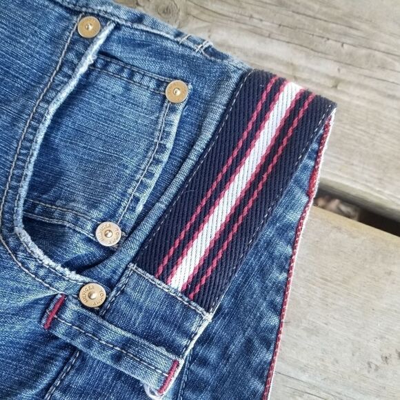 Vintage 90s y2k Tommy Hilfiger Sport Stripe Low Rise Bootcut Jeans 12 - Picture 6 of 9